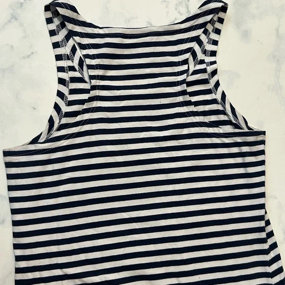 Sail to Sable Striped Navy and Cream Dress - Picture 5 of 5